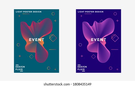 ilustración vectorial. Elegante conjunto de fondos brillantes, elementos gráficos para la decoración en carteles, volantes, tarjetas, cubiertas. formas geométricas simples.
