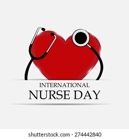 Vector illustration of stylish shiny Heart for International Nurse Day.