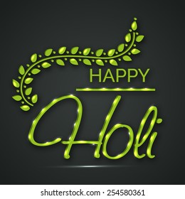 Vector illustration of  stylish shiny text for Indian festival of Holi in gray background.