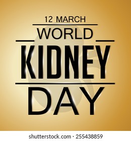Vector illustration of stylish shiny text for World Kidney Day. 