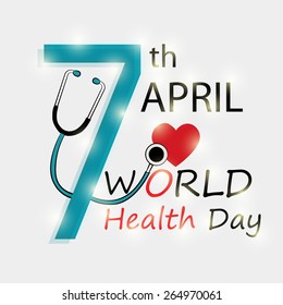 Vector illustration of stylish shiny text for World Health Day. 