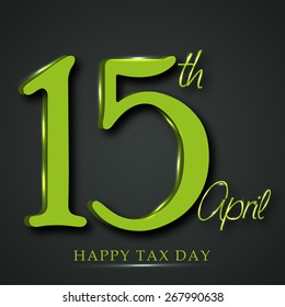 Vector illustration of a stylish shiny text for Happy Tax Day.