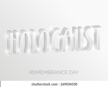 Vector illustration of a stylish shiny text for Yom Hashoah.