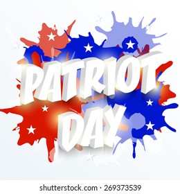 Vector illustration of stylish shiny text for Patriot Day.