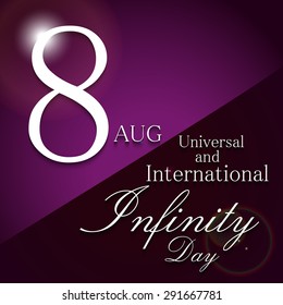 Vector illustration of stylish shiny text for Universal & International Infinity Day.