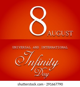 Vector illustration of stylish shiny text for Universal & International Infinity Day.
