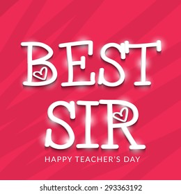 Vector illustration of a stylish shiny text for Happy Teacher's Day.