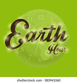 Vector Illustration of a stylish shiny text for Earth Hour .