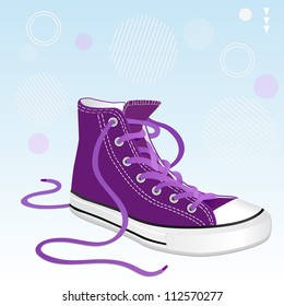 Vector illustration of a stylish shoe lilac color for design