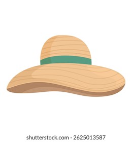 Ilustración vectorial de un elegante sombrero de paja con una cinta