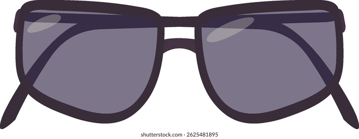 Vector illustration of stylish sunglasses. Modern summer accessory for beach, vacation, travel and fashion concepts. Isolated trendy eyewear icon in flat minimal style on white background.