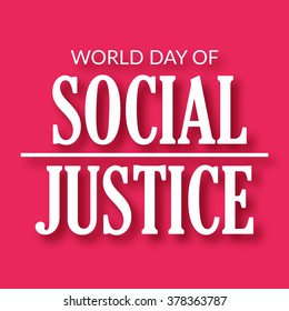 Vector Illustration of a stylish text Background for World Day of Social Justice.