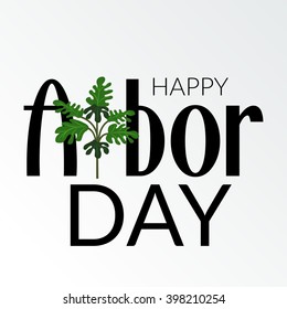 Vector illustration of a stylish text background for Arbor Day.