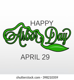 Vector illustration of a stylish text background for Arbor Day.