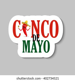 Vector illustration of a stylish text for Cinco De Mayo.