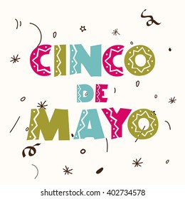 Vector illustration of a stylish text for Cinco De Mayo.