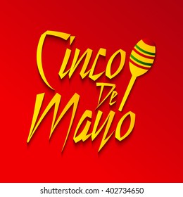 Vector illustration of a stylish text for Cinco De Mayo.