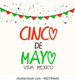 Vector illustration of a stylish text for Cinco De Mayo.