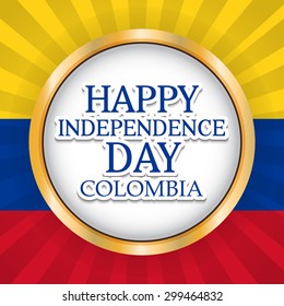 Vector illustration of a stylish text for Colombia Independence Day.
