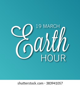 Vector Illustration of a stylish text for Earth Hour .