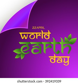 Vector illustration of a stylish text for Earth Day.