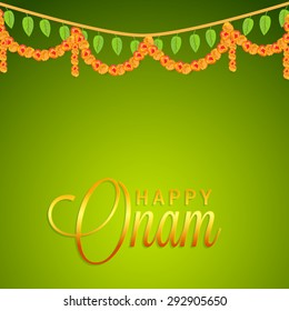 Vector illustration stylish text for festival of onam.