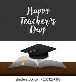 Vector illustration of a stylish text for Happy Teacher's Day.