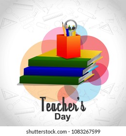 Vector illustration of a stylish text for Happy Teacher's Day.