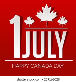 Vector illustration of a stylish text for Happy Canada Day.