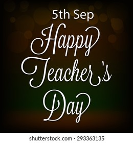 Vector illustration of a stylish text for Happy Teacher's Day with brown background.