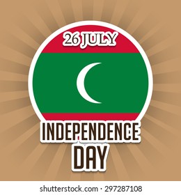 Vector illustration of a stylish text for Happy Independence Day with Maldives flag.