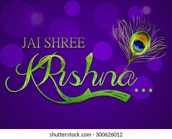 Vector illustration of a stylish text for Happy Janmashtmi.