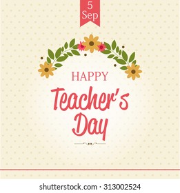 Vector illustration of a stylish text for Happy Teacher's Day.