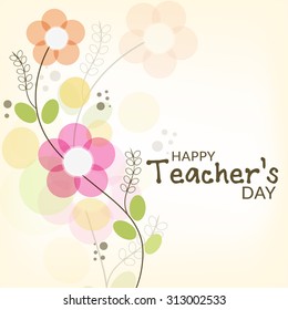 Vector illustration of a stylish text for Happy Teacher's Day.