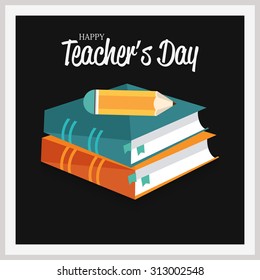 Vector illustration of a stylish text for Happy Teacher's Day.