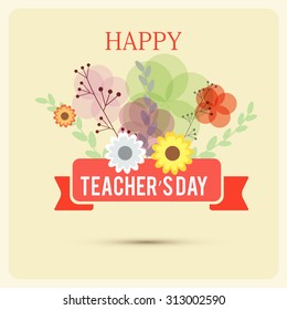 Vector illustration of a stylish text for Happy Teacher's Day.