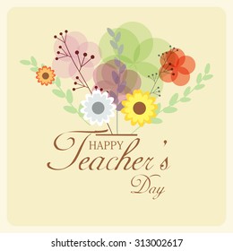 Vector illustration of a stylish text for Happy Teacher's Day.