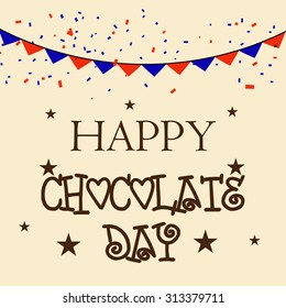 Vector illustration of a stylish text for Happy Chocolate Day.
