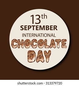 Vector illustration of a stylish text for Happy Chocolate Day.