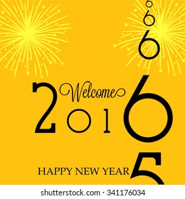 Vector illustration of stylish text for Happy New Year.