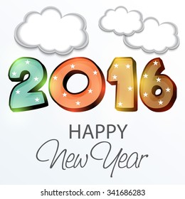 Vector illustration of stylish text for Happy New Year.