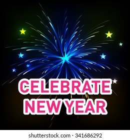 Vector illustration of stylish text for Happy New Year.