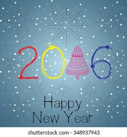 Vector illustration of stylish text for Happy New Year.