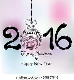 Vector illustration of stylish text for Happy New Year.