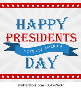 Vector illustration of stylish text for Happy Presidents Day.