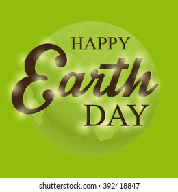 Vector illustration of a stylish text for Happy Earth Day.