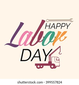 Vector illustration of a stylish text for Happy Labor Day.