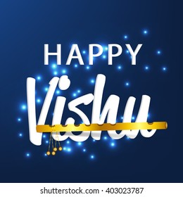 Vector Illustration of stylish text for Happy Vishu.