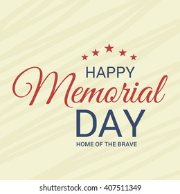 Vector illustration of a stylish text for Happy Memorial Day.