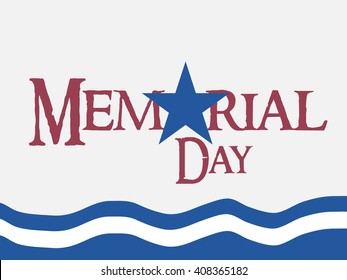 Vector illustration of a stylish text for Happy Memorial Day.